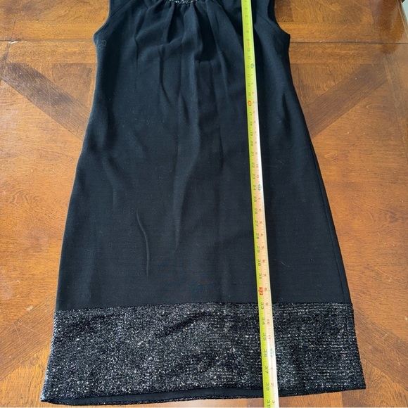 Leslie Fay knits wool black sheath dress sleeveless evening vintage 50/60s 6 8 M - Picture 11 of 13